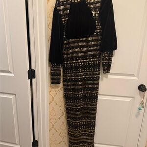 Elegant Black and Gold Women's Dress